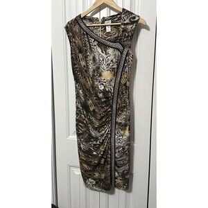 Cache Dress Bodycon Animal Print Ruched Sexy Size L
